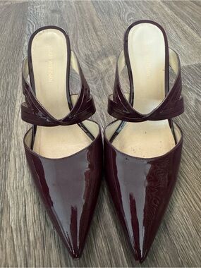 Stuart Weitzman Women’s Cutout Patent Mule In Dark Burgundy